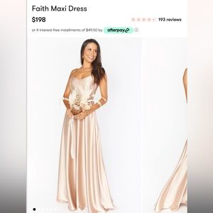 ✨ SHOWMEYOURMUMU FAITH MAXI DRESS SIZE XS IN CHAMPAGNE LUXE SATIN ✨
